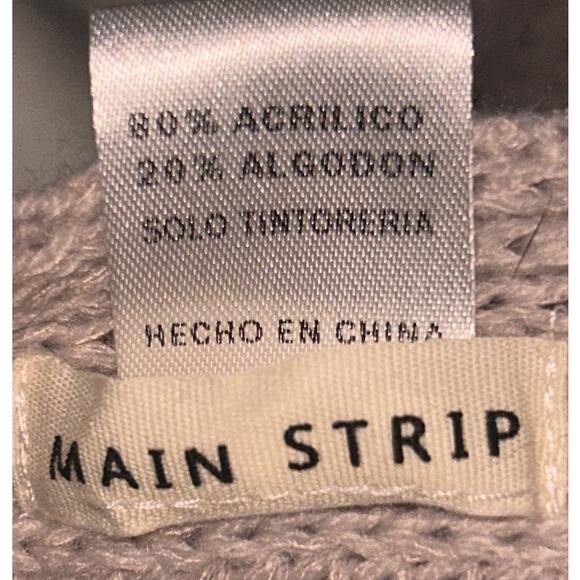 Main Strip Front Twist Lightweight Knit Tan Sweater Women's Large - Picture 6 of 6